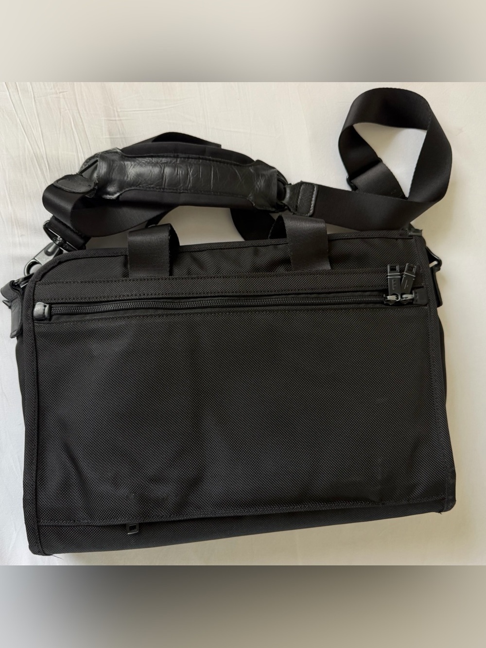 Tumi Black Nylon Laptop Messenger Bag with Webbed Strap